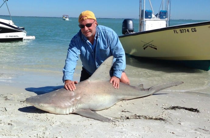 Sandbar Shark, Catch & Release, Redfish Pass, North Captiva, Sanibel & Captiva Islands & Fort Myers Charters & Fishing Guide Service, Saturday, December 30, 2017, [File Photo - March 9, 2014].