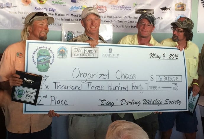 6th Annual “Ding” Darling & Doc Ford’s Tarpon Tournament Coming Up This Friday, May 19, Sanibel Fishing & Captiva Fishing, Team Organized Chaos, 2nd Place, 2015 "Ding Darling" & Doc Ford's Tarpon Tournament, May 9, 2015.
