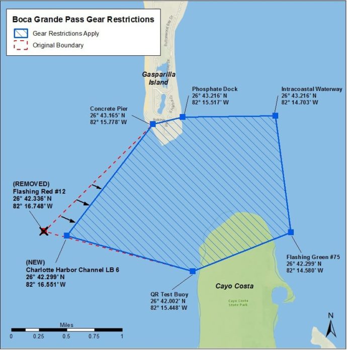 Boca Grande Pass Gear Restriction Boundary Shifts, Boca Grande Pass Tarpon Fishing Rules, 2016.
