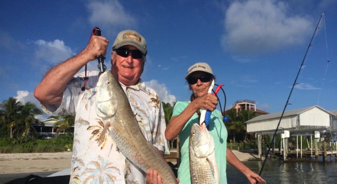 Two Redfish, Docks, Sanibel Fishing & Captiva Fishing, Monday, September 19, 2016.