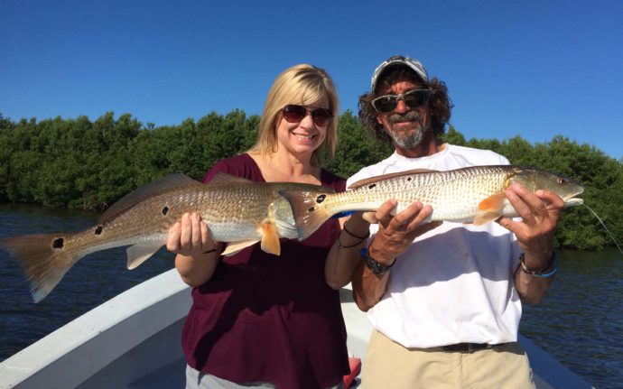Two Redfish North Captiva, Sanibel Fishing & Captiva Fishing, Monday, October 3, 2016.
