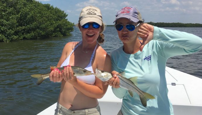 Two Little Snook, Sanibel Fishing & Captiva Fishing, Sanibel Island, Tuesday, May 2, 2017.