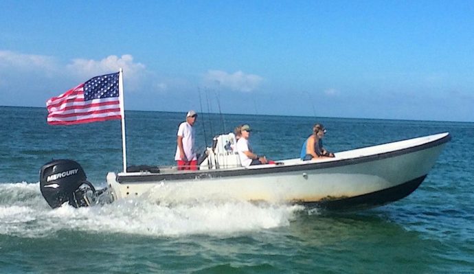 Flag Flying, Happy 4th Of July, Sanibel Fishing & Captiva Fishing, Sanibel Island, Tuesday, July 4, 2017.