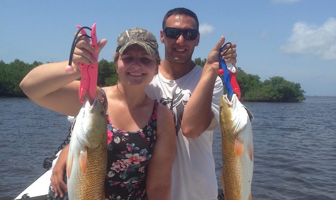 Two Redfish, Sanibel Fishing & Captiva Fishing, Sanibel Island, Thursday, August 31, 2017.