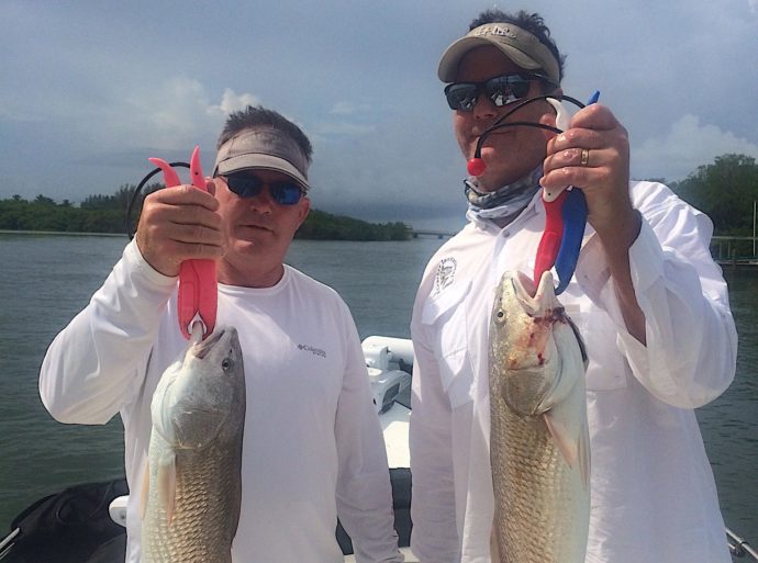 Keeping An Eye On Hurricane Irma, Two Redfish, Redfish Pass, Sanibel Fishing & Captiva Fishing, Sanibel Island, Wednesday, September 6, 2017.