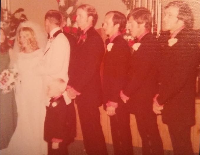 Joe Burnsed and Laurel Kovach Wedding, Christmas Eve, December 24, 1974.