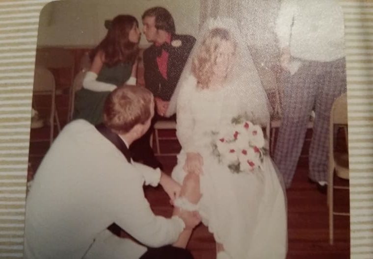 Joe Burnsed and Laurel Kovach Wedding, Christmas Eve, December 24, 1974.
