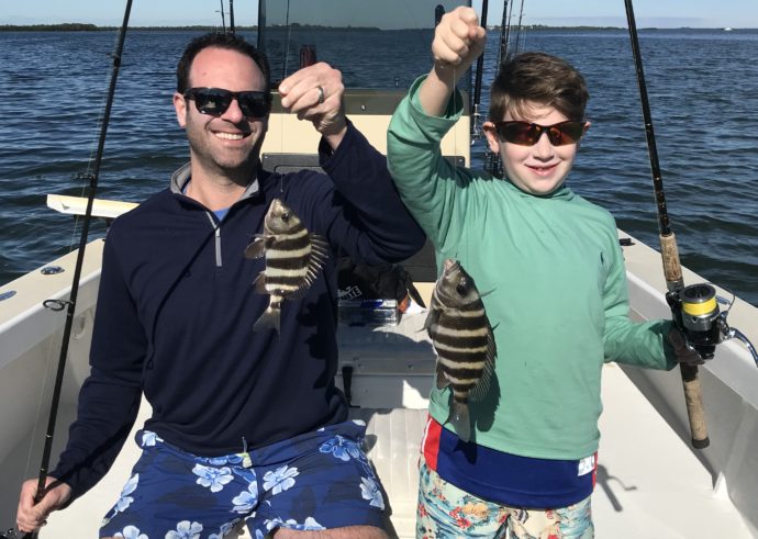 Sheepshead, Sanibel Island Fishing, Catch & Release, Captiva Island, Tuesday, December 25, 2018.